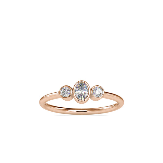 Austere Three stone Diamond Ring