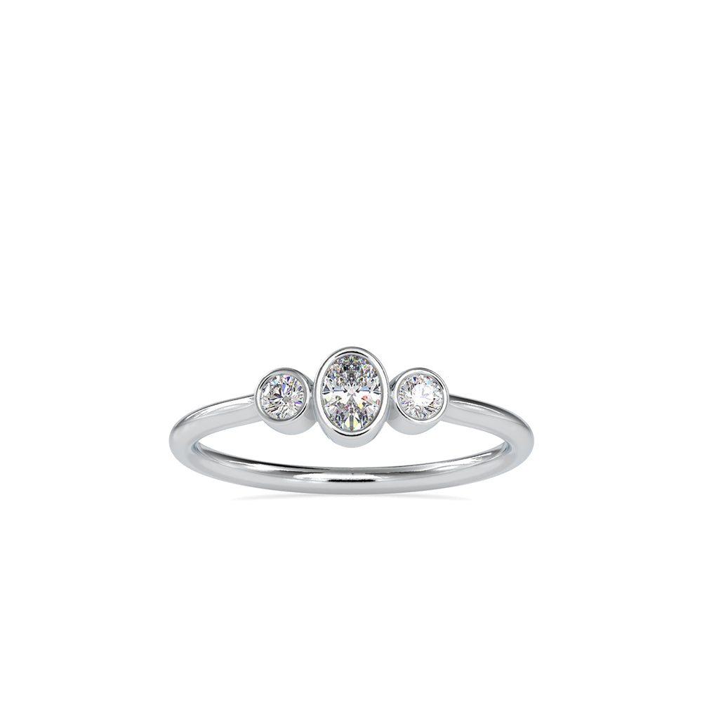 Austere Three stone Diamond Ring