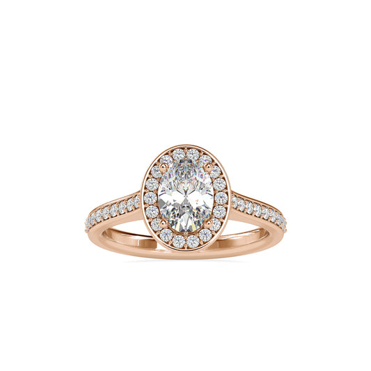 Tiara Halo Diamond Stone Ring