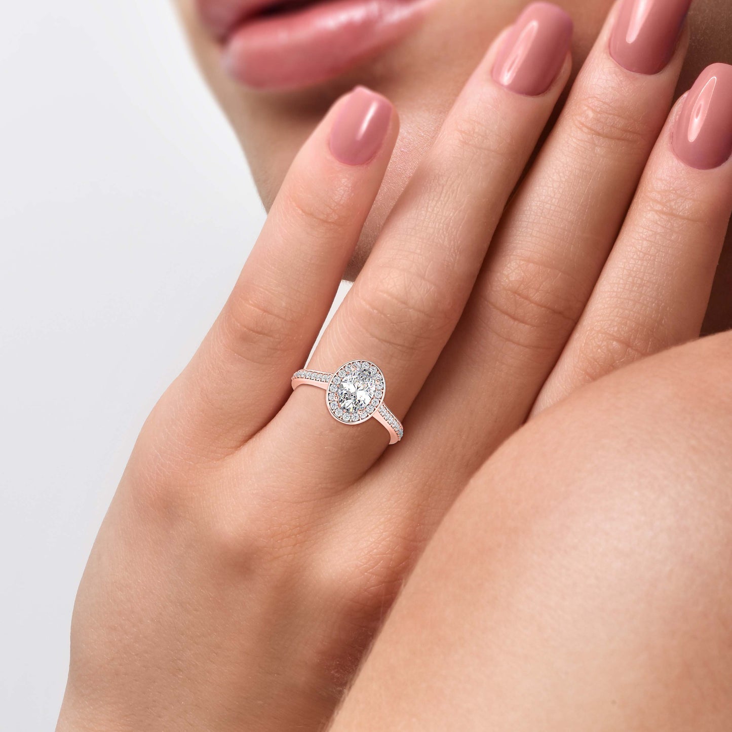 Tiara Halo Diamond Stone Ring
