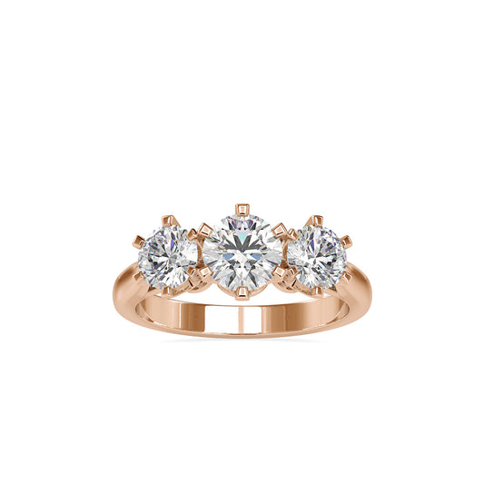 Hoary Three Stone Diamond Ring