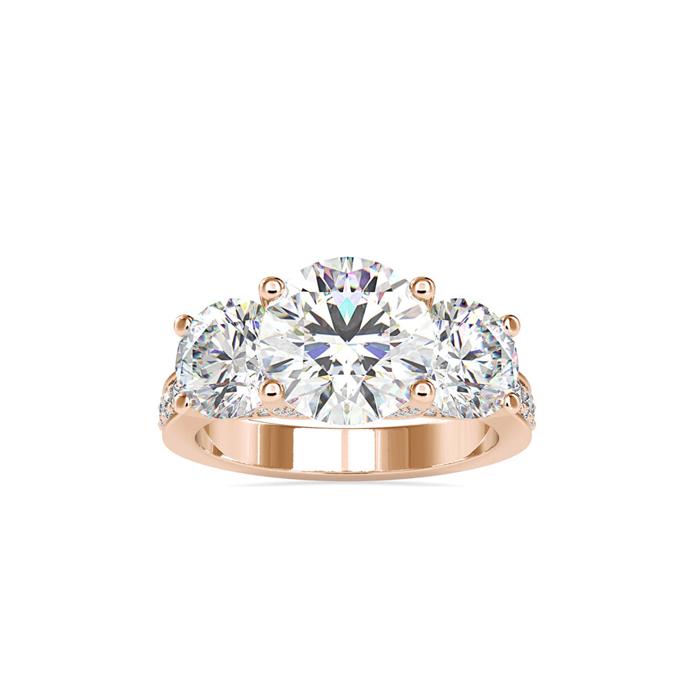 Daisy 3 Stone Diamond Engagement Ring