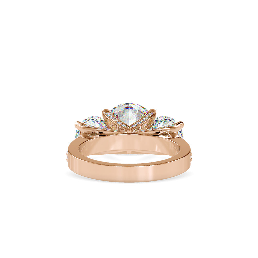 Daisy 3 Stone Diamond Engagement Ring
