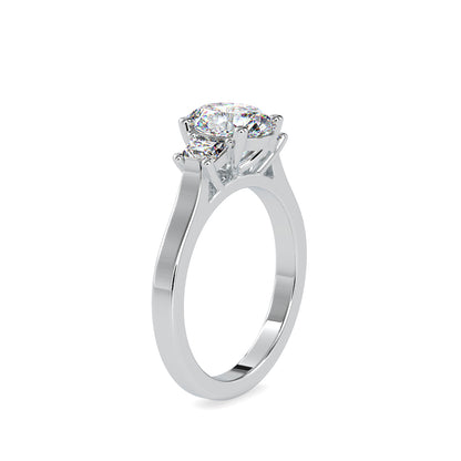 Oval 3 Stone Diamond Engagement Ring