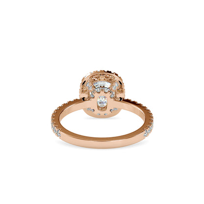 Oxeria Cushion Halo Diamond Ring