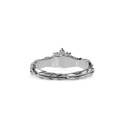 Diamond Leaf Crown Engagement Ring