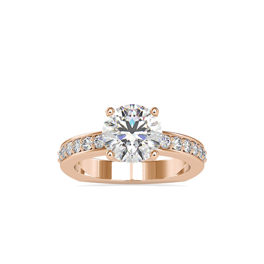 Full Moon Diamond Prong Engagement Ring