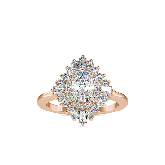 Big Oval Halo Diamond Engagement Ring