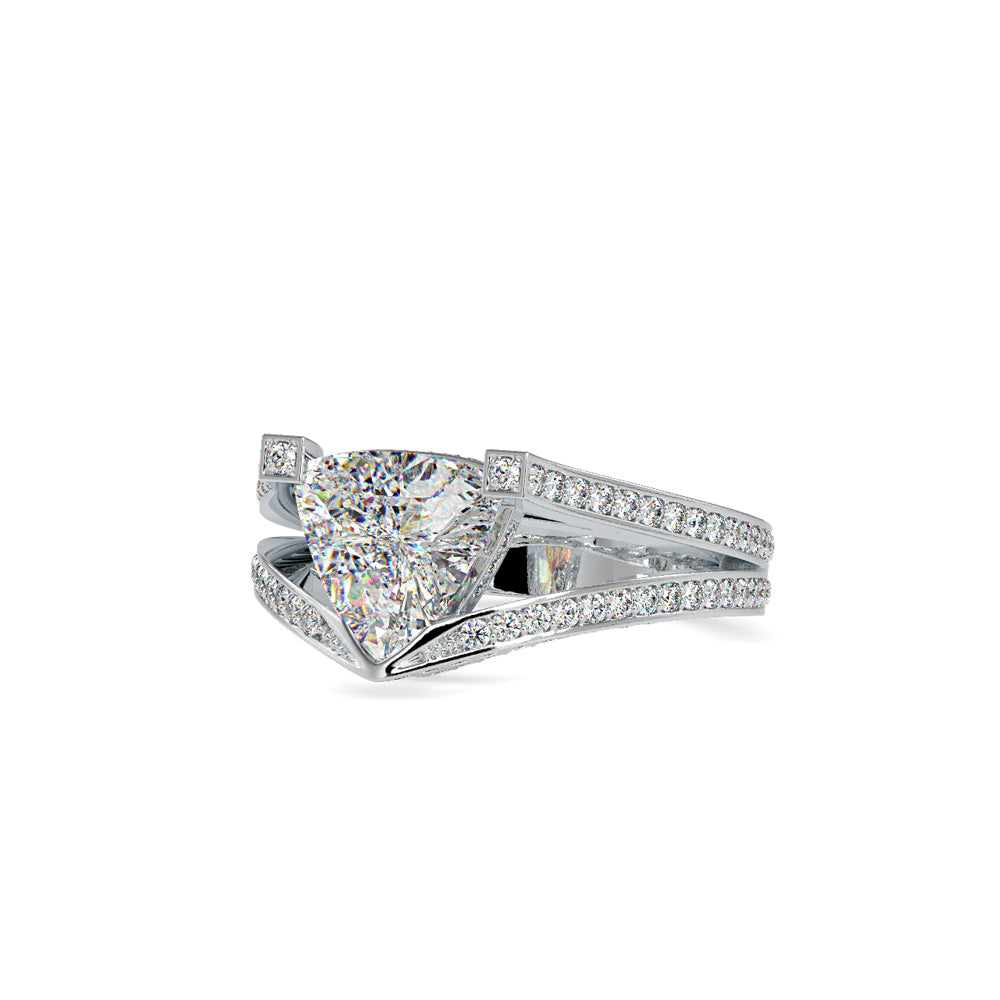Pure White Heart Engagement Diamond Ring