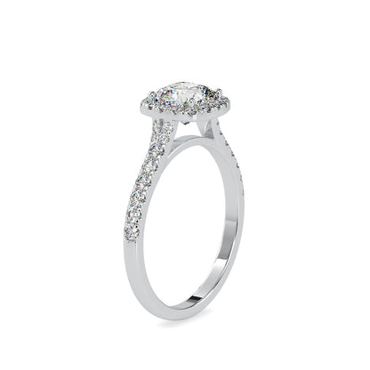 White Diamond single Halo Engagement ring