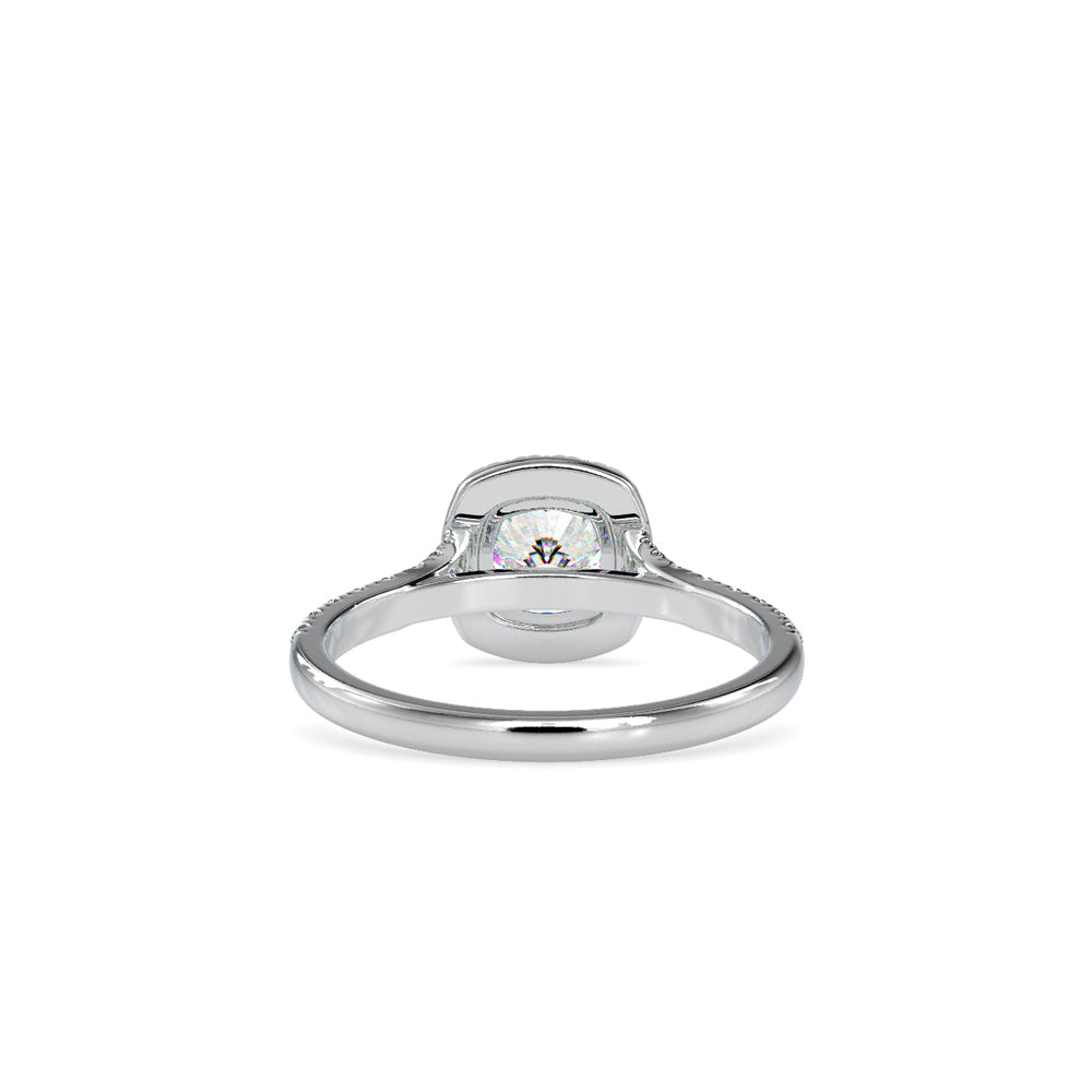 White Diamond single Halo Engagement ring