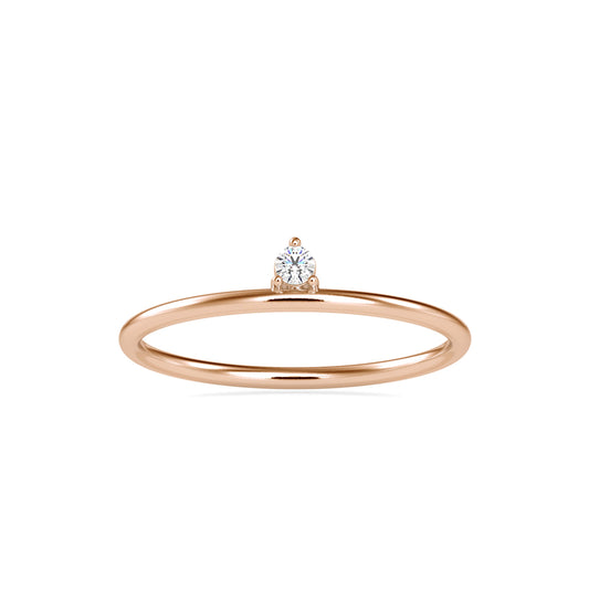 Round Leaning Delicate Diamond Ring
