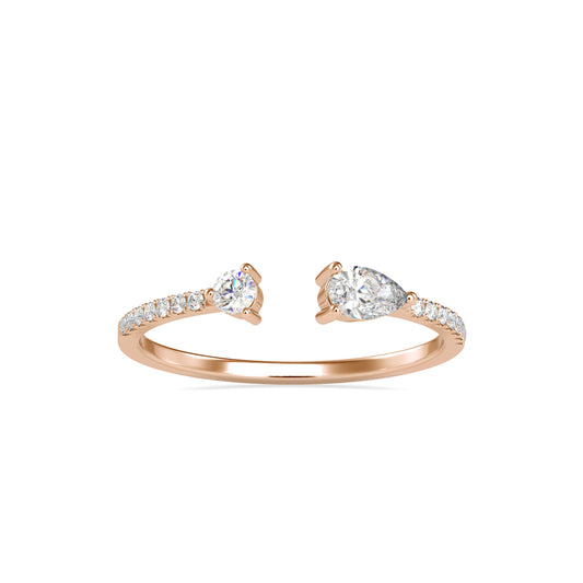 Rosie Pear Round Diamond Ring