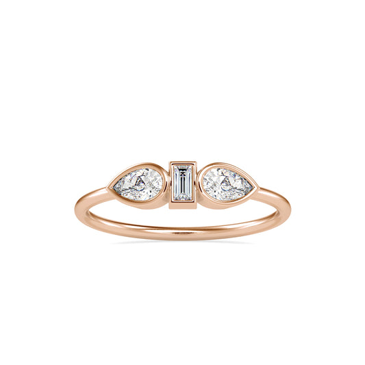 Lucila Pear Baguette Diamond Ring