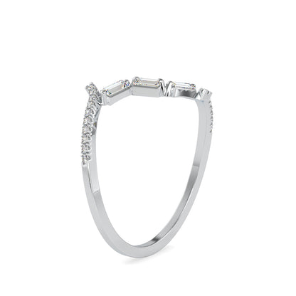 Half zig-zag Baguette Diamond Ring
