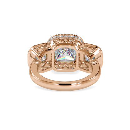 Three Princess Stone Chloe Diamond Ring