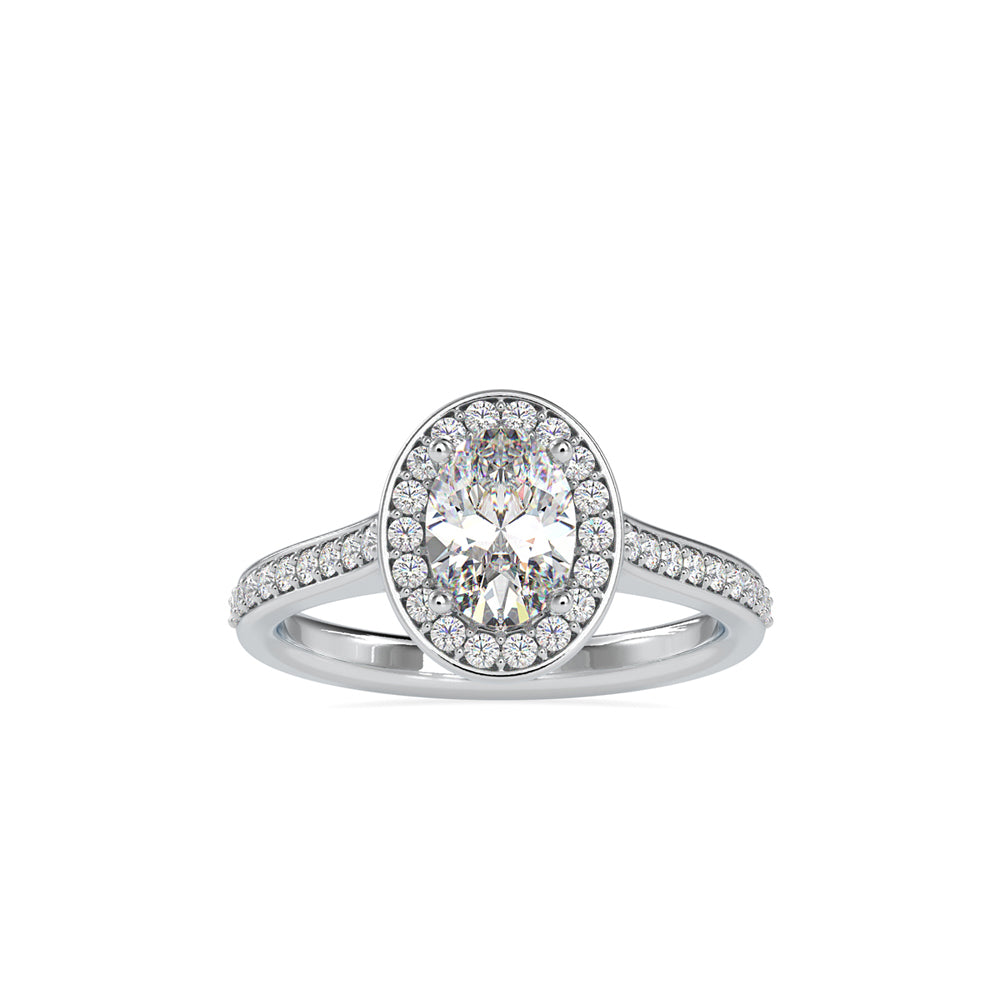 Tiara Halo Diamond Stone Ring