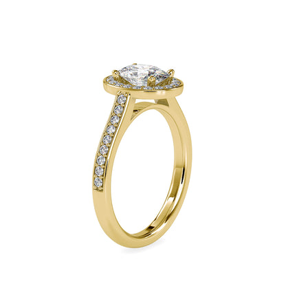 Tiara Halo Diamond Stone Ring