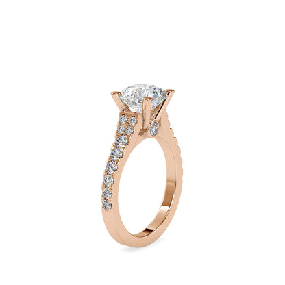 Prision Prong Round Diamond Ring
