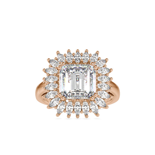 Hathor Emerald Halo Diamond Ring