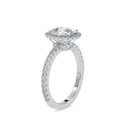 Oxeria Cushion Halo Diamond Ring