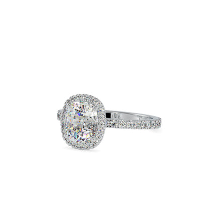 Oxeria Cushion Halo Diamond Ring