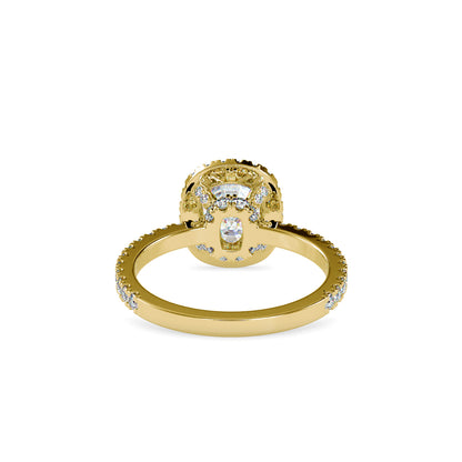 Oxeria Cushion Halo Diamond Ring