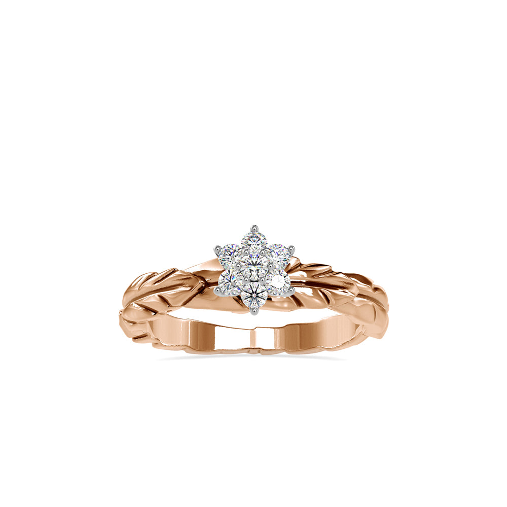 Diamond Leaf Crown Engagement Ring