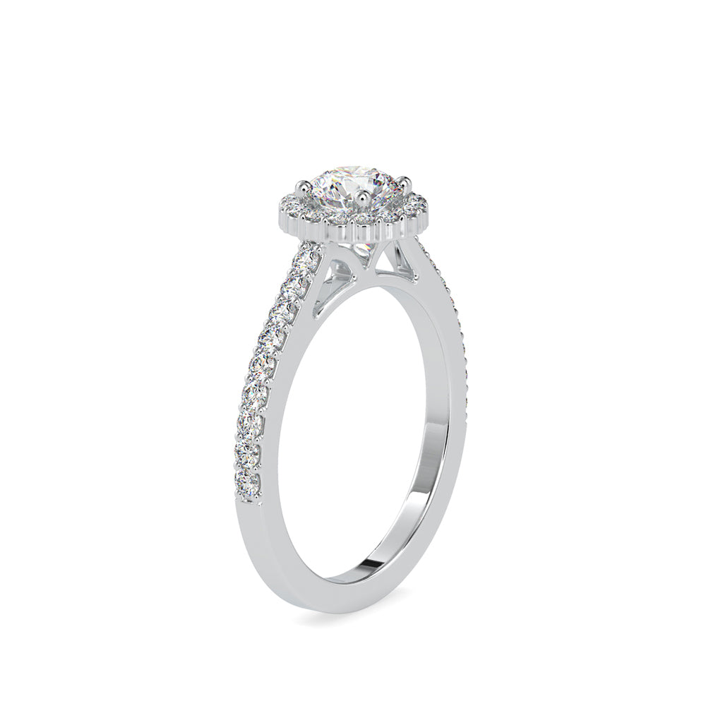 Delight Solitaire Diamond Halo Engagement Ring