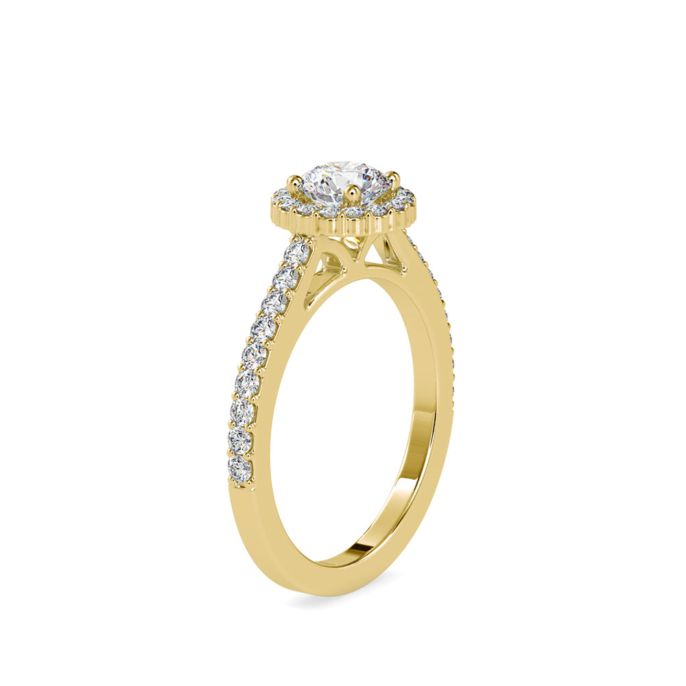 Delight Solitaire Diamond Halo Engagement Ring