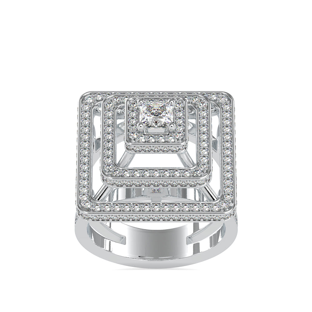 Elenore Royal Princess Halo Diamond Ring