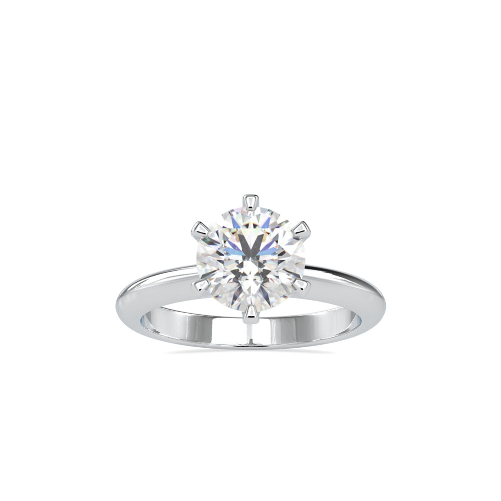 Six Prong Round Brilliant Cut Diamond Ring