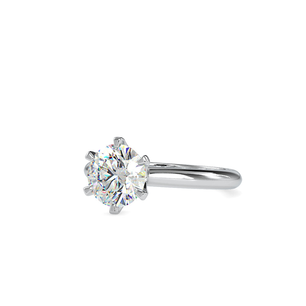 Six Prong Round Brilliant Cut Diamond Ring