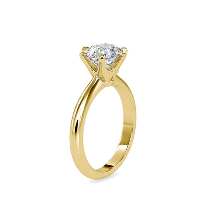 Six Prong Round Brilliant Cut Diamond Ring