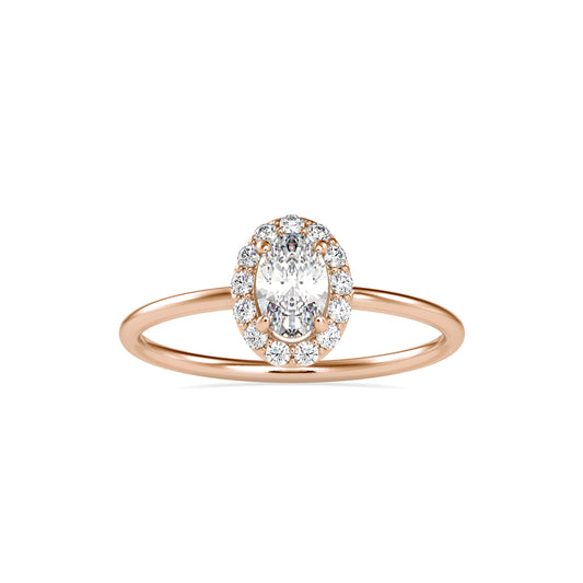 Kaze Oval Stone Diamond Ring