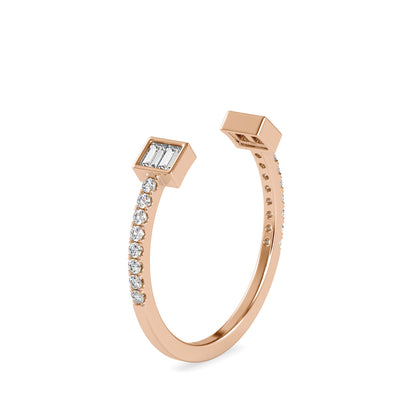 Baguette Diamond Halved Ring