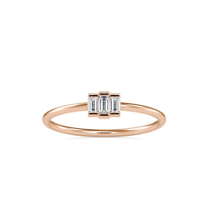 Trigona Baguette Diamond Ring