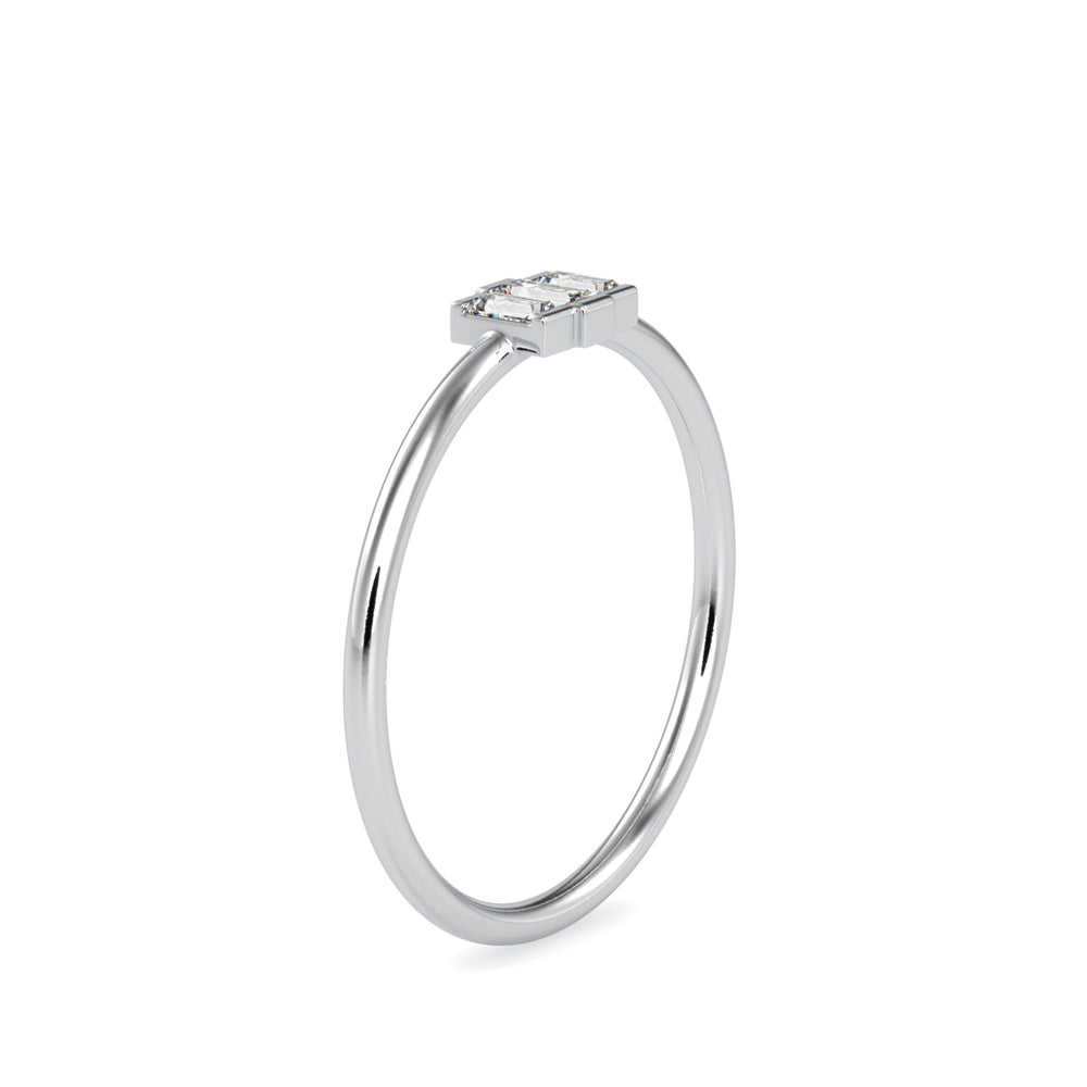 Trigona Baguette Diamond Ring