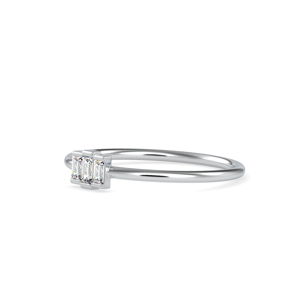 Trigona Baguette Diamond Ring