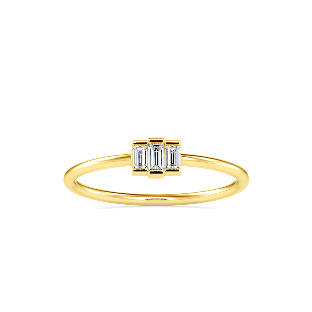 Trigona Baguette Diamond Ring