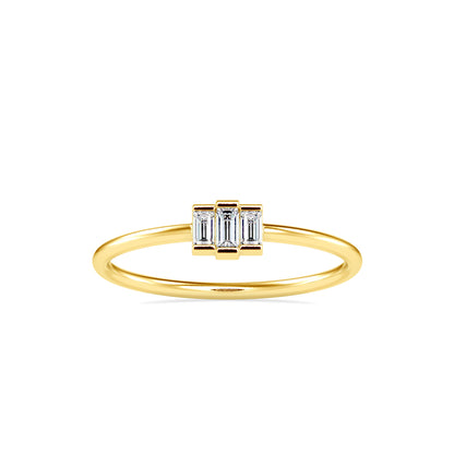 Trigona Baguette Diamond Ring