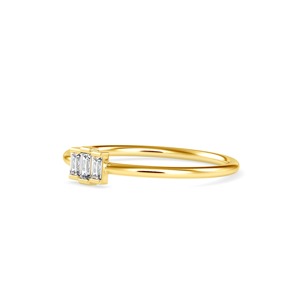 Trigona Baguette Diamond Ring