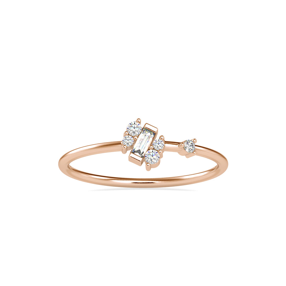 Baguette Courtier Round Diamond Ring