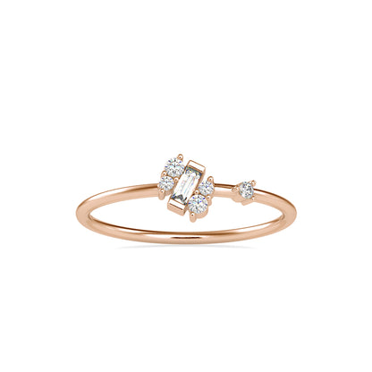 Baguette Courtier Round Diamond Ring