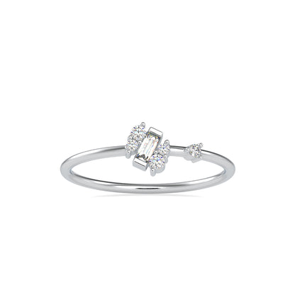 Baguette Courtier Round Diamond Ring