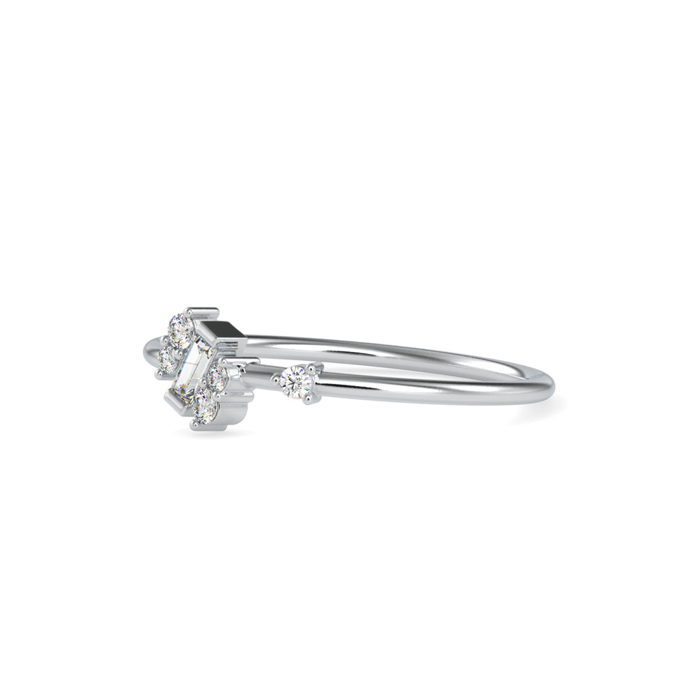 Baguette Courtier Round Diamond Ring