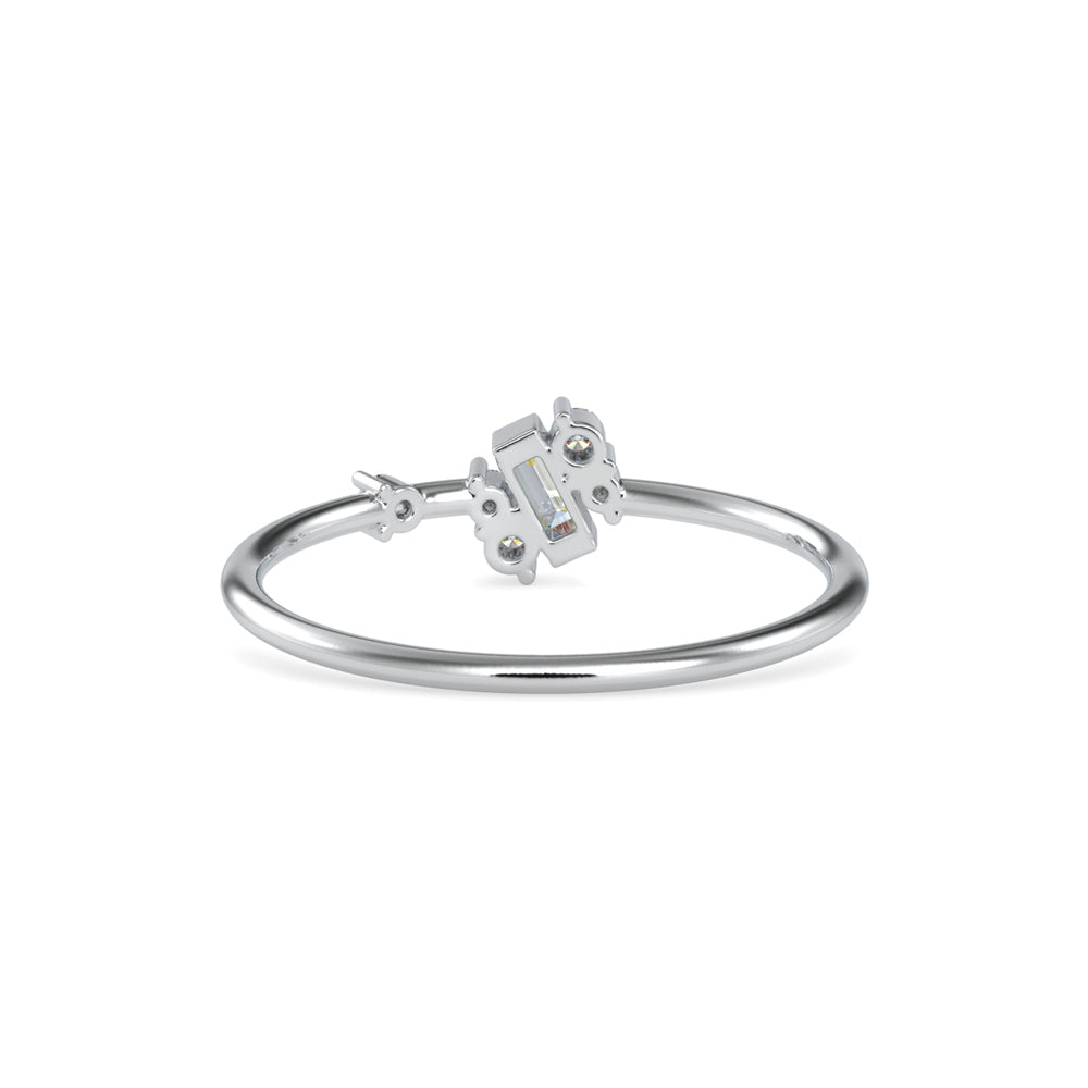 Baguette Courtier Round Diamond Ring