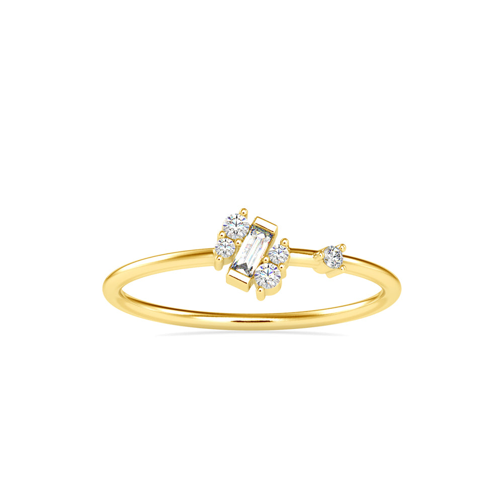 Baguette Courtier Round Diamond Ring