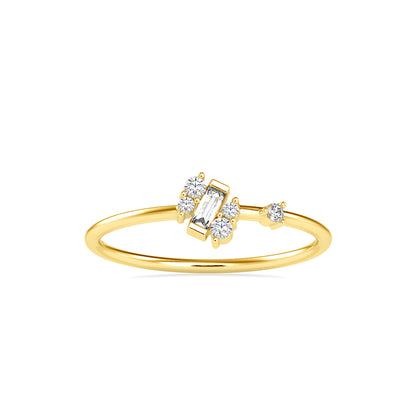 Baguette Courtier Round Diamond Ring