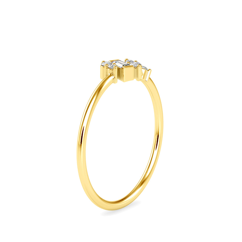 Baguette Courtier Round Diamond Ring